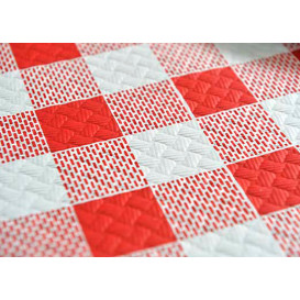 Papiertischdecke  1x1m "Kariert Rot" 37g (400 Stück)