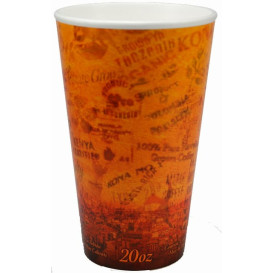 Styroporbecher "Fusion" Orange 20Oz/591ml Ø9,4cm (20 Stück)