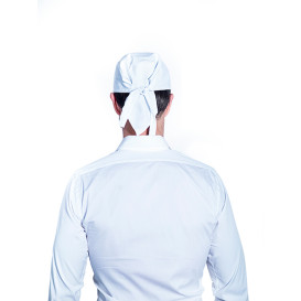 Kochmütze mit Gitter und Schirm Baumwolle weiß (1 Stück)