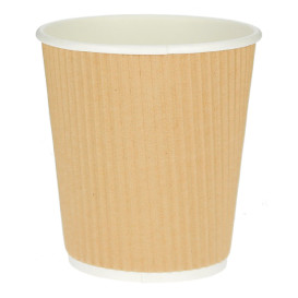 Kaffeebecher aus Wellpappe braun 8 Oz/250ml Ø8cm (25 Stück)