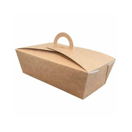  SnackBox Amerikanische "Doggy Bag" Kraft 12,5x25x7,5cm (25 Stück)