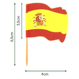 Holzspieße Flagge "Spanien" 65mm (144 Einh.)