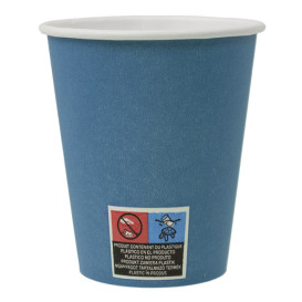Plastikfreier Pappbecher 9 Oz/250ml "Colors" Blau Ø8cm (20 Stück)