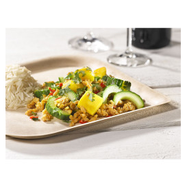 Teller Bagasse und Bambus 23,8 cm (400 Stück)