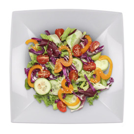 Wiederverwendbare harte Teller Tiefe Weiß "Nice" PP 18cm (300 Stück)