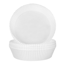 Kraftpapier für Heißluftfritteusen Weiß 90g Ø22x4cm (50 Stück) 