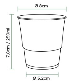 Bio-Becher aus PLA Transparent 250ml (1.250 Stück)