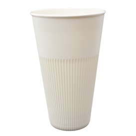 Langlebiger Wiederverwendbarer Becher PP Creme 470ml Ø9,6cm (300 Stück)