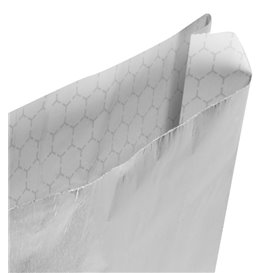 Papiertüten d'Aluminium Sulfurisé Argenté 22,3+5x20cm (250 Uds)