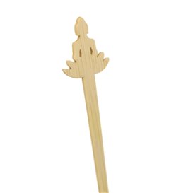 Getränkrührer aus Bambus „Bouddha 1“ 14cm (50 Stück)